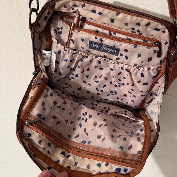 Lug Quilted Crossbody Bag | Rust Brown | Adjustable Strap - Picture 4 of 5